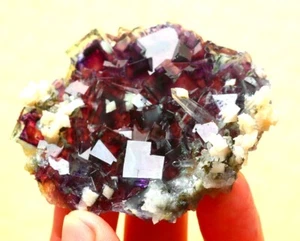78.6g Natural purple Phantom Cubic fluorite calcite mineral specimen/China - Picture 1 of 9