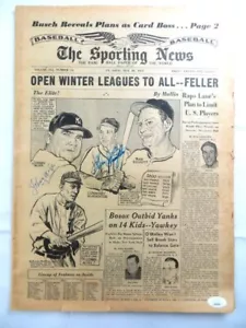 Johnny Mize Enos Slaughter Signed Autographed Newspaper TSN 1953 JSA AH04360 - Picture 1 of 4