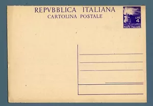 ITALIEN - Postkarte - 1947 - Demokratische 4 L. - Fackel - Bild 1 von 2