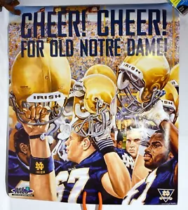 Vintage Cheer Cheer for Old Notre Dame Fighting Irish Football Poster 26x22 0125 - Picture 1 of 3