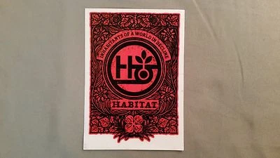 New Habitat "Inhabitants Of A World In Decline" Red Decal Sticker