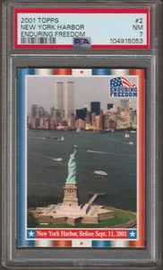 2001 TOPPS ENDURING FREEDOM CARD #2 - PSA 7 - NEW YORK HARBOR BEFORE SEPT. 11 - Picture 1 of 2