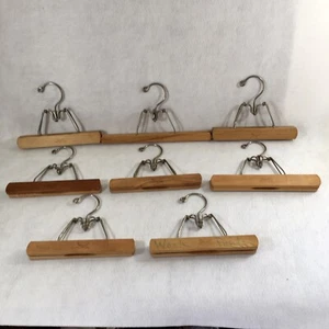 Vtg. lot of 8 wood hangers for Pants and Skirts with the wood clamp - Picture 1 of 20
