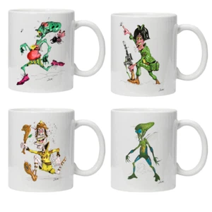 Alien-Fun Mugs set of 4 - Original Artwork by David Byrne - Picture 1 of 2