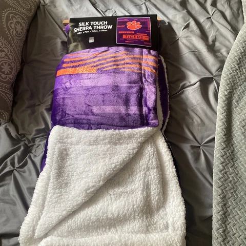 Northwest NCAA Clemson Tigers Silk Touch Sherpa Throw Blanket, 60"X70” Cover