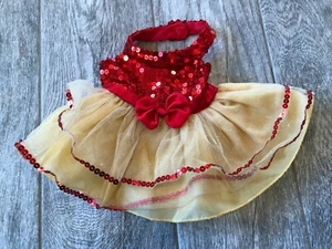 Vestido Build a Bear Workshop Lentejuelas Rojo Vestido de Tul Formal Concurso Ropa BABW - Imagen 1 de 6
