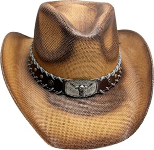 Strohhut Cowboyhut Westernhut mit Hutband Größe 57 - Bild 1 von 1