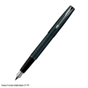 Parker Frontier Matte Black Matte Black Chrome Trim Fountain Ink Pen / FS - Picture 1 of 2