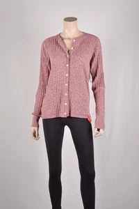 NWT $395 Re/Done Chevron Cotton Rib Cardigan M - Picture 1 of 6