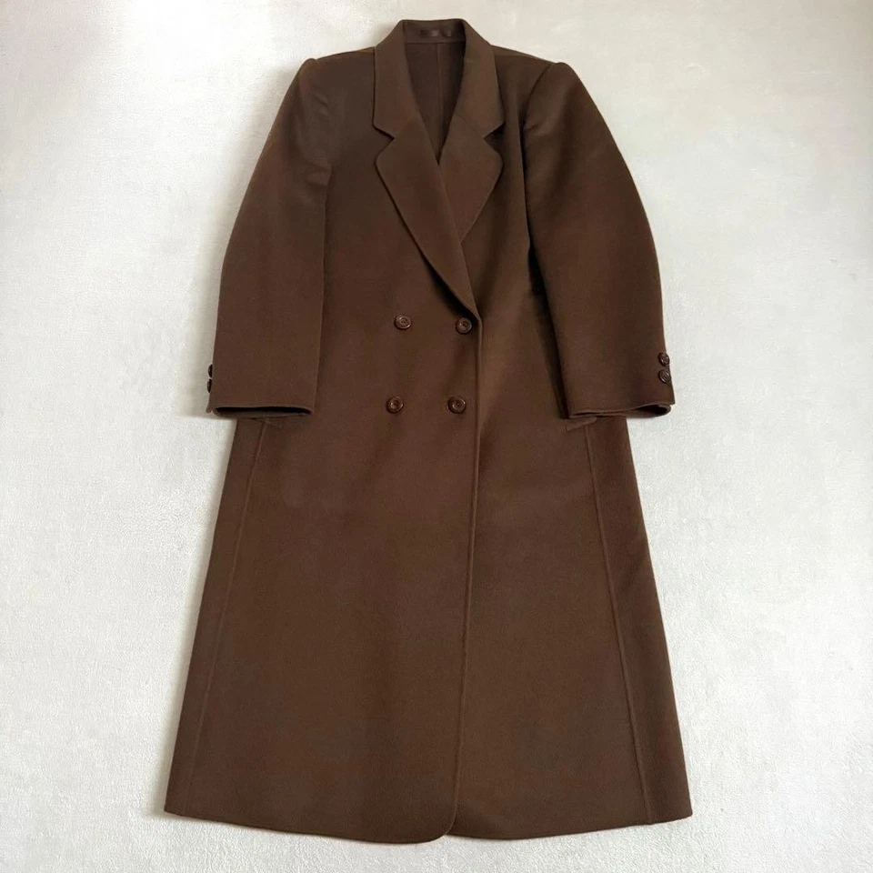 Abrigo Burberrys Vintage Mezcla Cachemira Doble Chester Talla M Marrón Largo Clásico Foto 1 de 4