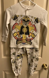 Vintage 1995 Power Rangers Pajamas Boys Size 8 Long Sleeve Thermal Top Rare - Picture 1 of 9