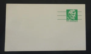 US Postal Card #UX55, 5¢ Green Lincoln, New (4059) - Picture 1 of 2