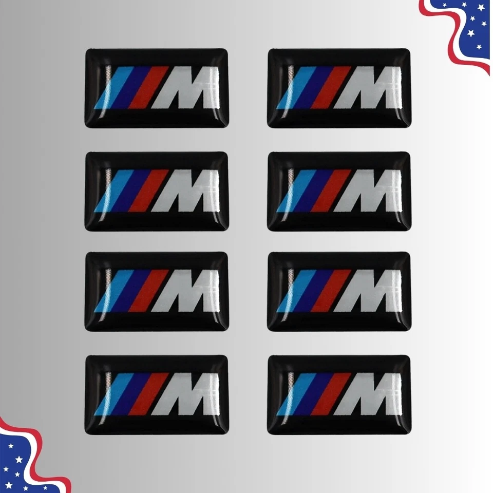 8 件适用于宝马 M 运动车轮 M 徽章贴纸刺绣贴花 — 第 1/4 张图片