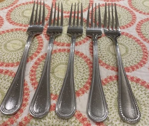Wallace Continental Perlen 5er Set Tafelgabeln Gabel 18/10 Edelstahl Besteck - Bild 1 von 6