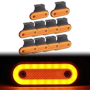Ten Piece Set of Side LED Marker Lights in Bright Orange Color for Vehicles - Picture 1 of 12