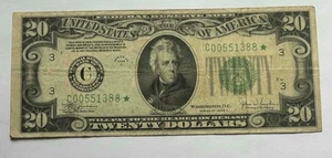 1934 C Series $20.00 Twenty Dollar Federal Reserve Currency STAR Note Bill - Picture 1 of 5