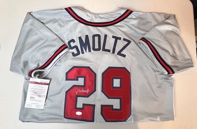 John Smoltz Autographed Signed Atlanta Custom Gray Baseball Jersey JSA Auto - Image 1 of 2