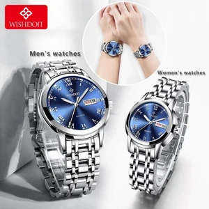 WISHDOIT Paar Uhr Set Herren & Damen Quarz Edelstahl Wasserdicht - Bild 1 von 7