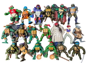 Lote de trabajo conjunto de figuras de Tortugas Ninja adolescentes mutantes vintage años 2000’s con accesorios - Imagen 1 de 11