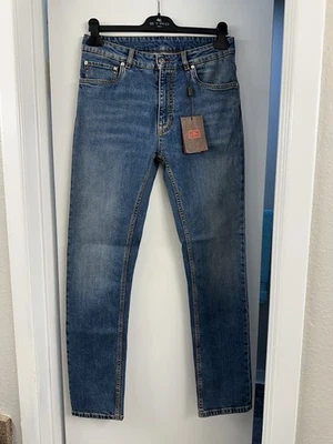 NWT $790 Etro Pegaso Embroidery Cotton stretch Jean slim fit light blue washed - Image 1 of 4