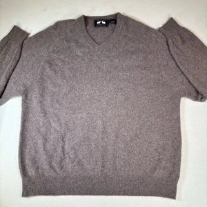 Suéter Pullover Woods & Gray Para Hombres 100% Cachemira Talla XL Avena Cuello en V Preppy Leer - Imagen 1 de 10