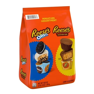 Reese's Miniatures Oreo e copos de manteiga de amendoim originais doces, bolsa de 48,8 onças - Imagem 1 de 3