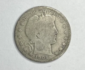 1906 P Barber Silver Half Dollar Good Condition - Picture 1 of 2