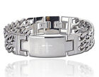 Hip-Hop Stainless Steel Cross Bible Double Chain Smooth Id Bracelet 18Mm 8.26''