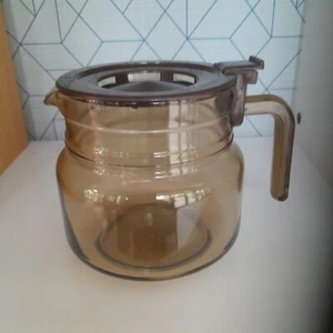 Vintage Arcopal Glass Coffee Pot French, Smokey Brown, USED but VGC. - Picture 1 of 8