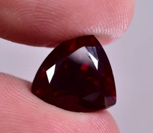 Natural Certified Blood Red Almandine Garnet 7.40 Ct Loose Gemstone Trillion Cut - Picture 1 of 6