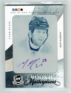 10-11 UD The Cup  Matt Kassian  1/1 The Cup  Printing Plate  Rookie  Auto