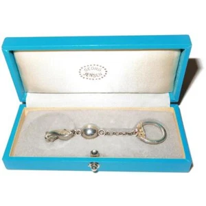 Georg Jensen Denmark Sterling Silver Keychain, Fish 45, in Box - Picture 1 of 7