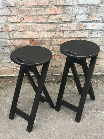 wooden folding stool furniture kitchen seating seat bar high chair black, brown Cover