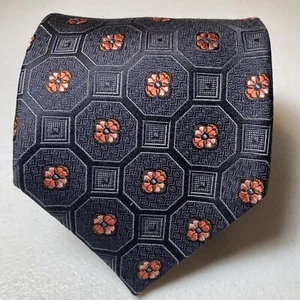 Ermenegildo Zegna Gun Metal grau/schwarz geometrisch geblümt Wolle Seide Krawatte - Bild 1 von 7