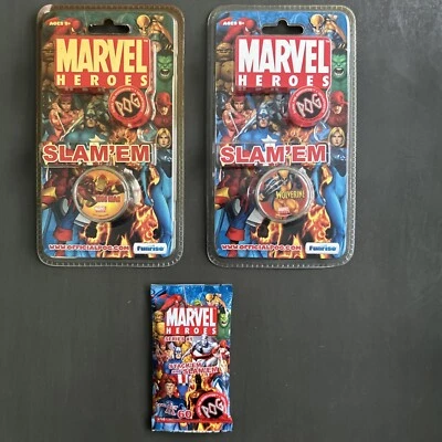 Funrise Marvel Heroes Slam’em Pog 2006 lote Iron Man Wolverine serie 1 paquete Foto 1 de 4