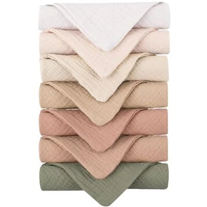 Baby Muslin Washcloths 7 Pack -100% Cotton Baby Bath Towels, Soft Baby Wash C... - Picture 1 of 7