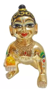 Messing LADDU Gopal handbemalt verziert Größe 3 - Bild 1 von 5