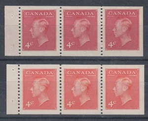KANADA 1950-51 KGVI BOOKLET PANES OF (x3) BOTH SHADES MINT (ID:275/D59878) - Bild 1 von 1