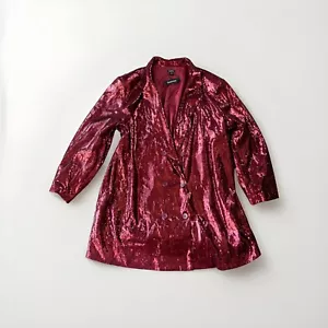 Boohoo Womens Berry Button Blazer Sequin Dress Size 24 Plus Size NWT - Picture 1 of 7