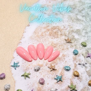 #417 Peach Pink Press On Nails | Handmade | Hard Gel Glue On Nails - Picture 1 of 9