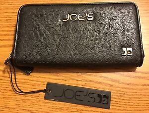 Joe's Jeans schwarze Akkordedian-Geldbörse mit Reißverschluss