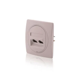 Daten-Dose Nobilis Set Silber, 2xRJ45 Cat 6 FTP Ø 60 mm & Rahmen 1-fach 80x80 mm - Bild 1 von 9