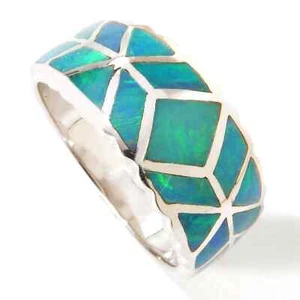 Australian Boulder Opal  Silver Ring-Band Anniversary Gift-Gift For Her - Picture 1 of 4