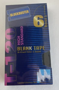Vintage Blockbuster T-120 Blank VHS Tape 6 Hours Sealed - Bild 1 von 2