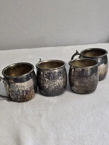 4 Towle Silverplate 2.5" cups Silver With Patina Collectible Vintage Prop Decor - Picture 1 of 8