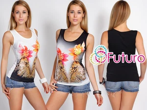 High Quality Vest Top Cheetah Motive Crew Neck T-Shirt Sizes 8-12 FC111 - Picture 1 of 4