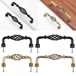10X 96/128mm Birdcage Twist Spiral Cabinet Door Drawer Handle Pull Black/Bronze - Picture 1 of 16