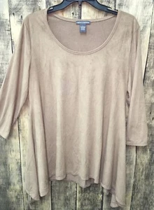 Chelsea & Theodore Shark Biss Tunika Top {Butter weich} 3/4 SLV groß L braun LN - Bild 1 von 3