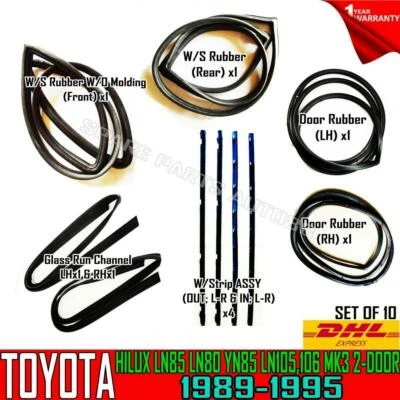 FOR TOYOTA Hilux 4-Runner LN85 2-DOOR Weatherstrip Rubber Complete Set of 10 Foto 1 de 4