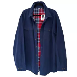 Land's End Azul Para Hombres XL Rojo Franela a Cuadros Forrada Manga Larga Camisa de Trabajo Chaqueta - Imagen 1 de 13